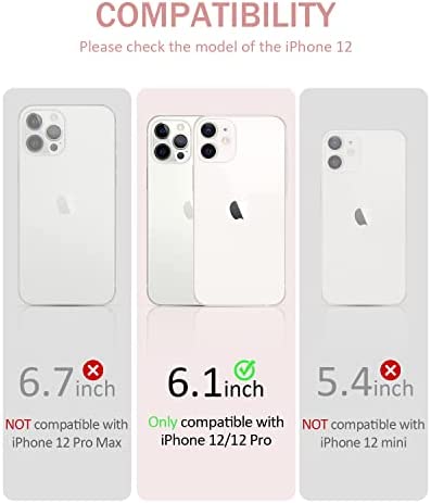Dracool Liquid Silicone Cover Compatible with iPhone 12/iPhone 12 Pro Case and Built-in Screen Protector Shockproof 360 Full Body Protection for Women Girls 3 Layer Hybrid Soft Gel Rubber - Pink