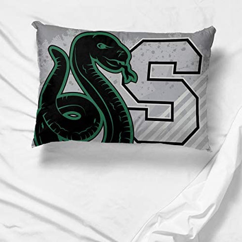 Harry Potter Slytherin 1 Pack Pillowcase - Double-Sided Kids Super Soft Bedding (Official Harry Potter Product)