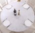 Clear Round Vinyl Fitted Tablecloth Waterproof Oilcloth Heavy Duty Elasticized Table Cover Elastic Edge Design Plastic Tablecloth Protector For Round Table (Small Round Fits Table up 40"-44" Diameter)