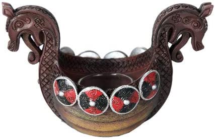 Pacific Giftware Ancient Nordic Viking Longship Votive Candle Holder Viking Decor 6.75 Inches