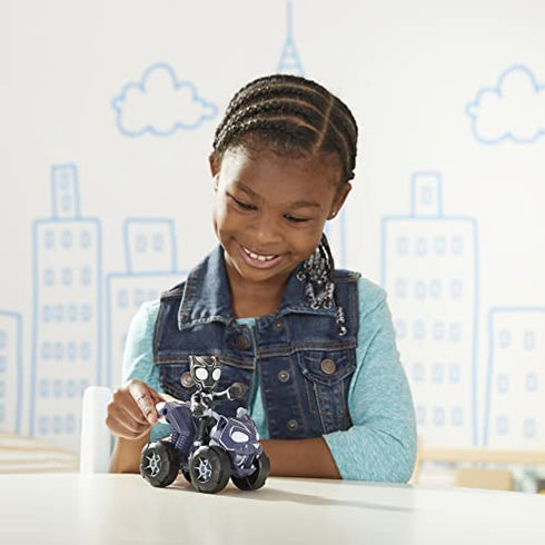 Spidey and His Amazing Friends Marvel Black Panther Action Figure and Panther Patroller Vehicle, for Kids Ages 3 and Up