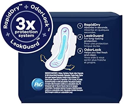 ALWAYS Ultra Thin Size 5 Extra Heavy Overnight Pads With Wings Unscented, Size 5 (Pack of 34)