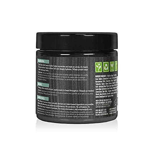 Every Man Jack Beard Butter- Subtle Sea Salt Fragrance - Rejuvenates, Hydrates, and Styles Dry, Unruly Beards While Relieving Itch - Naturally Derived with Shea Butter and Coconut Oil - 4-ounce
