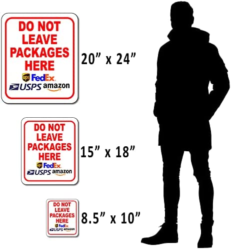Do NOT Leave Packages Here Delivery Sign for Delivery Driver - Delivery Instructions for My Packages from Amazon, FedEx, USPS, UPS - Indoor Outdoor Delivery Signs for Home, Office, Work - 8.5" x 10"