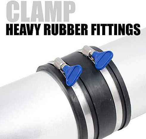 4 Inch Thumb Screw Key Adjustable 304 Stainless Steel Hose Clamps, Pipe Clamp, Worm Gear Clamps, Dryer Vent Clamp, Dust Collection, Automotive, RV Clamp 5 pack (4" Hose Clamp)