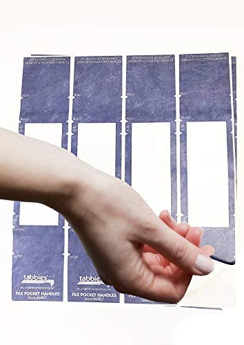 Tabbies 9-5/8 x 2 Inches File Pocket Handles, Dark Blue/White, 48 per Pack (TAB68807)