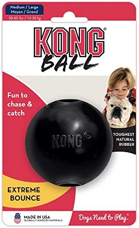 KONG - Extreme Ball - Durable Rubber Dog Toy for Power Chewers, Black - for Medium/Large Dogs