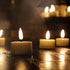 Eywamage Batteries Included Flameless Tealight Candles Set of 10, Flickering Timer Led Tea Votive Candle, Real Wax Ivory D 1.6"