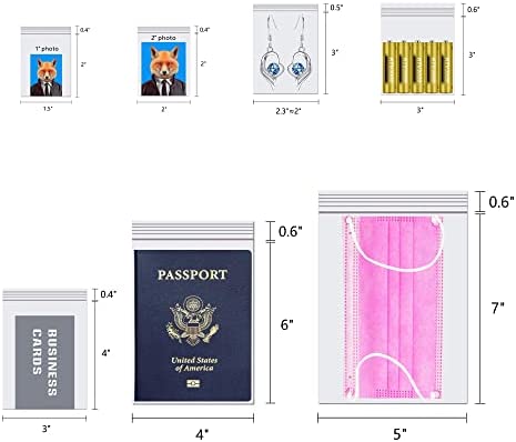 Small Plastic Bags 3 x 3" 100pcs Clear Zipper Poly Bags 2 Mil Resealable Poly Baggies with Zip Top Lock for Snack Candy Cards Crafts Samples 10 Sizes to Choose from