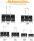 Wiltop 110 Pcs Binder Clips Metal Paper Clamps Black Set Assorted Sizes, Jumbo, Large, Medium, Small, Mini and Micro, 6 Sizes for Office, School and Home