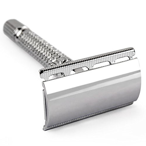 Qshave - Men or Women Short Handle Classic Double Edge Lighter Travel Safety Shaving Razor, 1 Pc