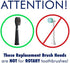 Sonic-FX Replacement Electric Toothbrush Heads Compatible with Fairywill, Sonic-FX and SnapWhite for Adults and Kids | Soft Charcoal/Nylon Bristles Sonic Replacement Toothbrush Heads (Black,Pack of 8)