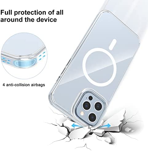 leChivée for iPhone 13 Pro Max Mag Safe Case, Clear Magnetic 13 pro max Case Compatible with MagSafe, Shockproof Full-Body Protection Phone Cover for iPhone 13 pro max 6.7 inch 2021 (Clear)