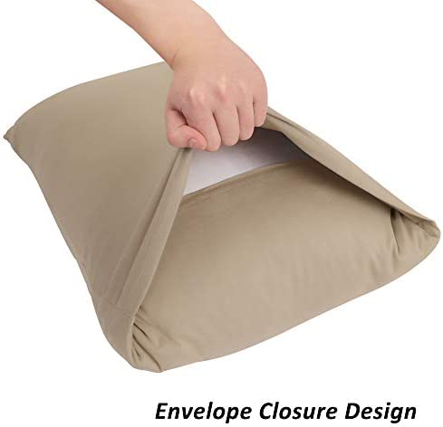 Stretch Pillowcases - Micro Jersey Knit & Ultra Soft, Standard Size - Set of 2 Pillow Cases, Taupe