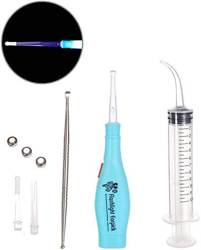 Tonsil Stone Remover Kit with Oral Rinse Tonsil Stone Removal Kit Tool or Ear Cleaner Earwax Removal Tool with 4 Tips Tonsillolith Pick Case and 1 Irrigator Fresh Breath Oral Rinse
