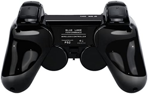BLUE LAKE Performance 2 Pack Wireless Controller 2.4G Compatible with Sony Playstation 2 PS2 (Jet Black)