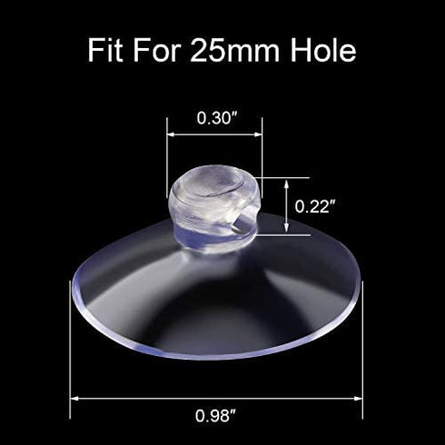 ANCIRS 30 Pack 25mm Suction Cups for Glass Table Tops, Rubber Transparent Anti-Collision Sucker Pad Without Hooks for Home Decoration