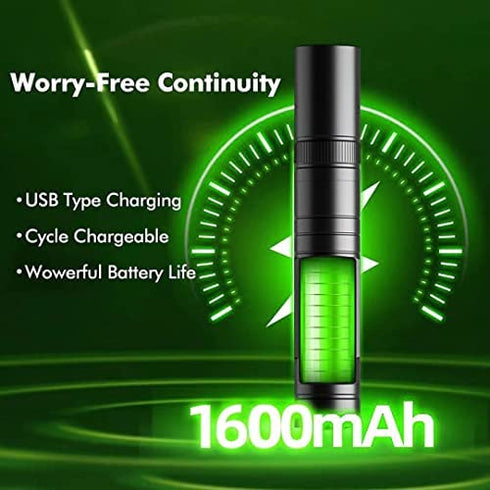 Cyahvtl Green Laser Pointer, 2000 Metres Long Range High Power Handheld Flashlight, Rechargeable Laser Pointer for USB, with Star Cap Adjustable Focus Suitable for Projecto