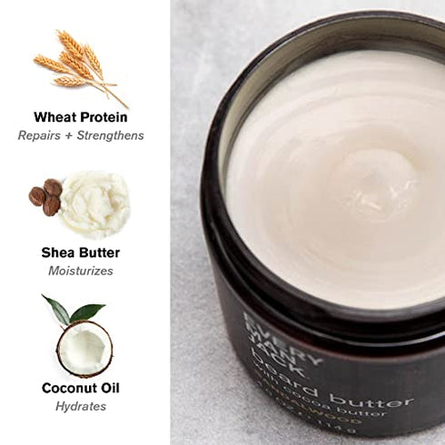 Every Man Jack Beard Butter- Subtle Sea Salt Fragrance - Rejuvenates, Hydrates, and Styles Dry, Unruly Beards While Relieving Itch - Naturally Derived with Shea Butter and Coconut Oil - 4-ounce