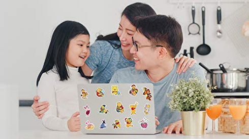 Winnie The Pooh Stickers| 50pcs PVC Waterproof Cute Disney Vinyl Decals Stickers Piglet Eeyore Pooh Bear Tigger Stickers Gift for Teen Boy and Girls DIY Laptop Notebook Water Bottle Suitcases Phone