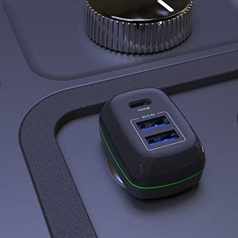 Surface Pro Car Charger Surface Laptop Car Charger, USB C Car Charger Compatible with Surface Pro X/7/6/5/4/3, Surface Laptop Go/4/3/2/1, Surface Book/Go 3/2/1, Dual USB Port for iPad, Phone, Switch