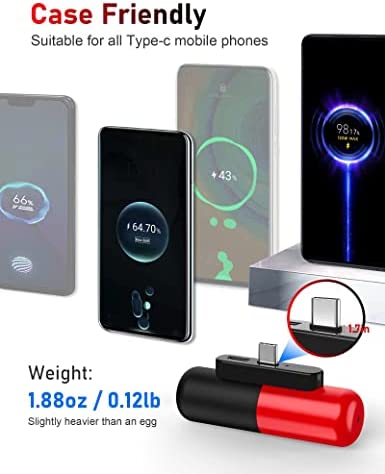 Cute Portable Charger for Android Phone 3300mAh Mini Power Bank USB C Compatible with Samsung Galaxy S22 Z Flip3 S20,S10,S9,S8,Note 20/10/9/8,Moto Z3/2,LG V35/G8/7/5,Nintendo Switch,DJI Pocket 2 etc
