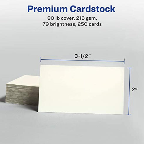 Avery Business Cards for Laser Printers 5376, Ivory, Uncoated, Pack of 250