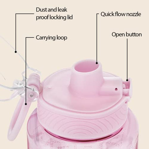 BellyBottle Pregnancy Water Bottle Intake Tracker with Weekly Milestone Stickers (BPA-Free) Pregnancy Must Haves Gifts for First Time Moms Essentials - Pink