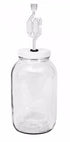 One gal Wide Mouth Jar with Lid and Twin Bubble Airlock, Clear