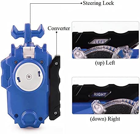 Konikiwa Battling Sparking String Launcher, Brave Valkyrie Top Burst Launcher Set, Left and Right Spin String Launcher Grip Compatible with All Bey Burst Series - Blue