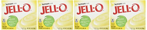 Jell-O Lemon Flavor Instant Pudding & Pie Filling, 3.4 Oz (96g) 4-pack