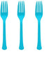 Amscan 8017.54 Premium Carribean Blue Plastic Forks, 50ct