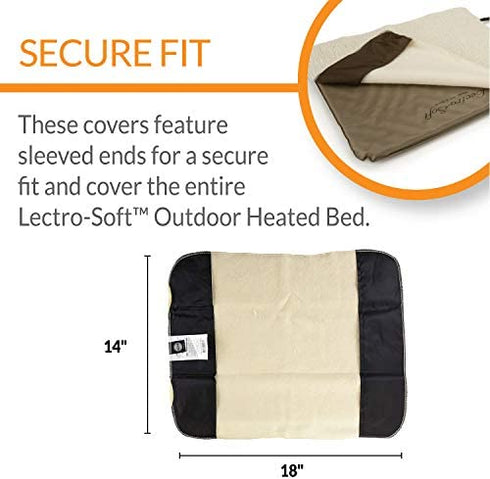 K&H Pet Products Lectro-Soft Outdoor Heated Pad Replacement Cover Fleece Small 14 X 18