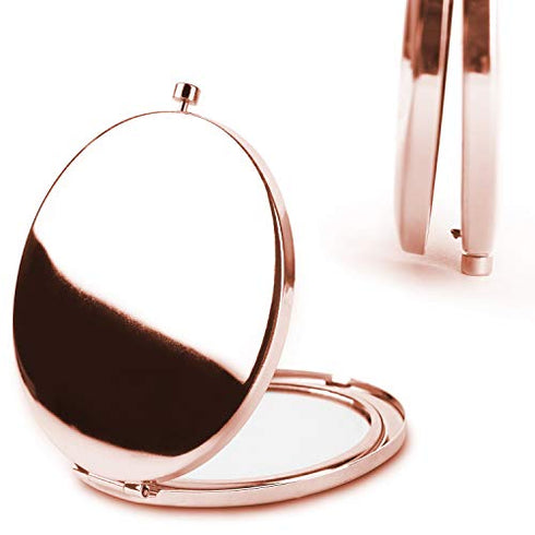 Dynippy Compact Mirror Round Rose Gold Makeup Mirror Folding Mini Pocket Mirror Portable Hand Mirror Double-Sided with 2 x 1x Magnification for Woman Mother Kids Great Gift (Eiffel Tower)