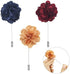 Pangda 15 Pieces Men's Lapel Pin Handmade Satin Flower Boutonniere Pin with Gift Box for Suit Wedding Groom (Multicolor A)