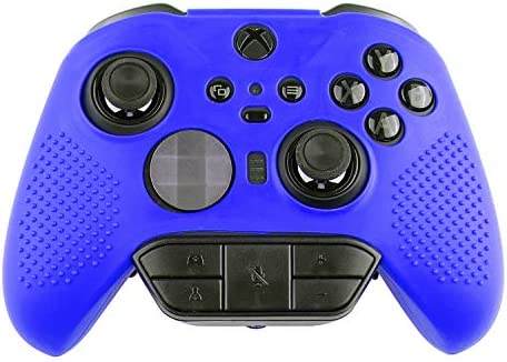 AreMe Soft Anti-Slip Silicone Protective Cover Skins Case with Rubber Thumb Grips Analog Caps for New Xbox One Elite Series 2 Controller (Blue)