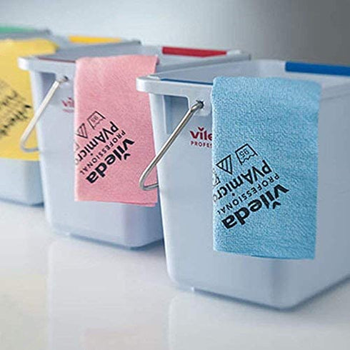 Vileda Professional | PVA Microfiber Green | All Purpose Cleaning Shammy | Shiny Streak Free Results | Synthetic Chamois Towel | Smooth & Absorbent Materials | 5 Pack
