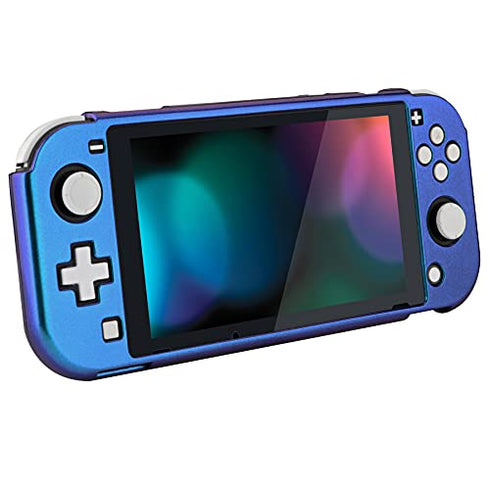 eXtremeRate PlayVital Glossy Chameleon Purple Blue Protective Case for Nintendo Switch Lite, Hard Cover Protector for Nintendo Switch Lite - 1 x Black Border Tempered Glass Screen Protector Included