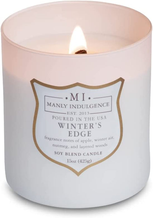 Manly Indulgence Winter's Edge Scented Jar Candle, Medium, Grey