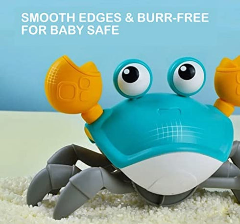 scientree Crawling Crab Baby Toy with Light Up and Music , Toddler Interactive Toys with Sensor Obstacle Avoidance Function,USB Rechargeable, Fun Moving Toy for Babies, Toddlers and Kids