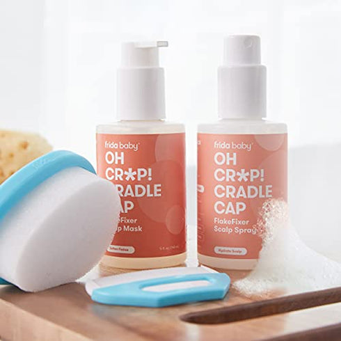Oh Cr*p! Cradle Cap Flake Fixer Scalp Mask by Frida Baby Dandruff Shampoo Cleans Baby's Scalp While Washing Your Baby