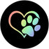 Paw Print Dog Cat PawPrint Heart Retro Rainbow Cell Device PopSockets Swappable PopGrip