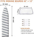 SheeChung 42”x12” Ironing Board Cover and Pad - with Pull Bungee Fit System and 3 Connecting Straps,Premium Heavy Duty 3-Layer Silicone Coated Cover,Heat Reflective, Scorch Resistant