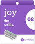 joy Womens Razor Blade Refills, 8 Count, Purple, Lubrastrip to Help Avoid Skin Irritation