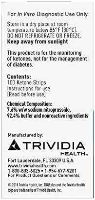 TRUEplus® Ketone Test Strips – Ideal for Low-carb dieters– Made in USA–Urinalysis Test Sticks (100)