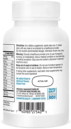 21st Century Sentry Senior Men 50Plus Tablets, White Unscented 100 Count