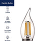 FLSNT 60 Watts Equivalent LED Chandelier Light Bulbs, Dimmable CA11 LED E26 Base Candelabra Bulbs, 2700K Soft White, 12 Pack
