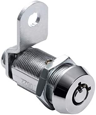 WOOCH Tubular Cam Lock Cabinet Lock,Keyed Alike Removable Key, 1-1/4" Cam and Offset Cam (1-1/8 Inch 90°, Chrome Finish, 4 Pack)