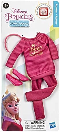 Disney Princess Comfy Squad Fashion Pack for Aurora Doll, Clothes for Disney Fashion Doll Inspired by Ralph Breaks The Internet Movie