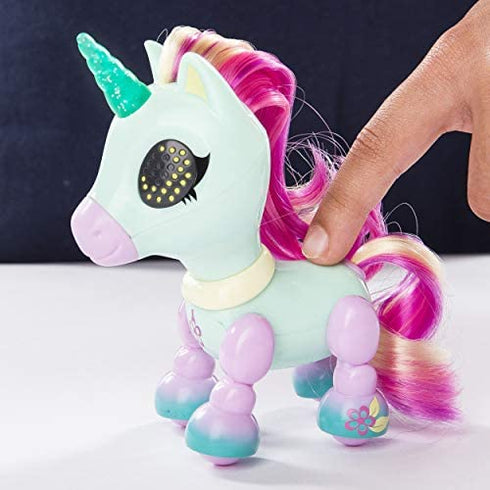 Zoomer - Zupps Tiny Unicorns, Breeze, Interactive Unicorn with Light-up Horn, for Ages 4 and Up